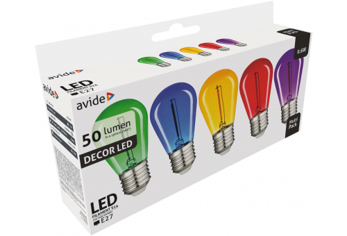 Dekor LED Filament fényforrás 0.6W E27 (Zöld/Kék/Sárga/PIR (Infrarot)os/Lila)