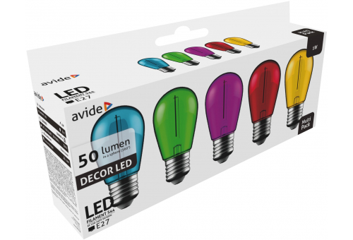 Dekor LED Filament Lichtquelle 1W E27 (Grün/Blau/Gelb/Rot/Lila)