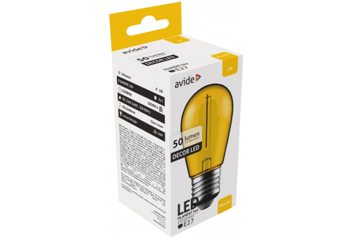Avide Decor LED Filament bulb  1W E27 Yellow