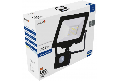 LED Flutlichter Slim SMD 30W CW mit Bewegungssensor PIR Bewegungssensor