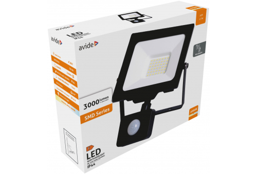 LED Flutlichter Slim SMD 30W NW mit Bewegungssensor PIR Bewegungssensor