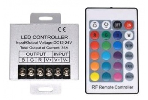 LED Streifen 12V 432W RGB 24 Tasten RF Fernbedienung und Controller