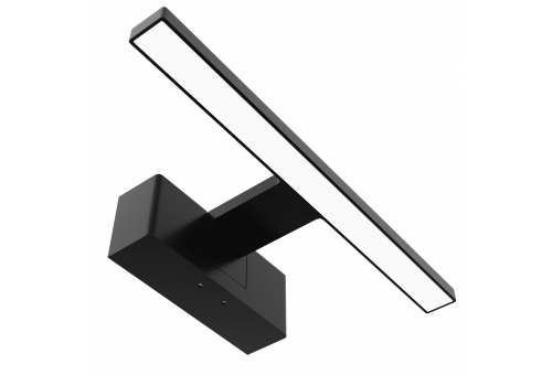 Avide LED Mirror Lamp with Mounting Box Square Black Plastic 300mm NW 4000K 5W IP44