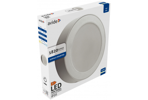 Avide LED Ceiling Lamp Surface Mounted Round Plastic 18W CW 6400K